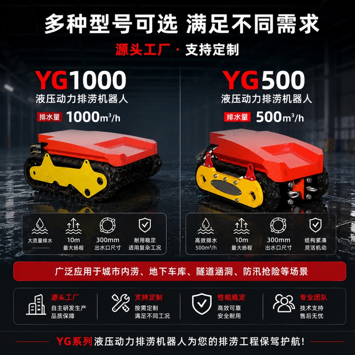 500m³/h小型排涝机器人排水机器人